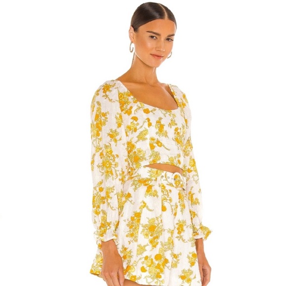 NEW FAITHFULL THE BRAND REVOLVE FLORAL PRINT LINEN CROP TOP - Picture 4 of 10